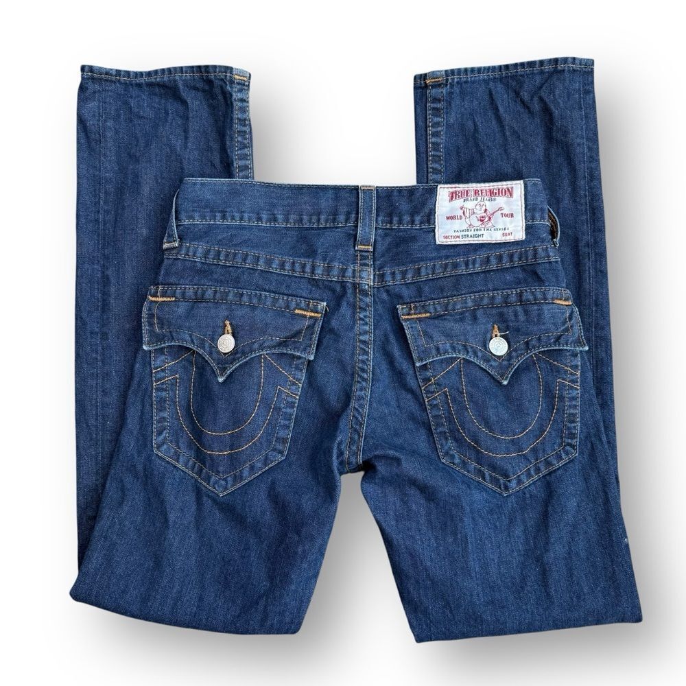 True Religion Straight Flap Red Orange Men’s Jeans 30 x 33
